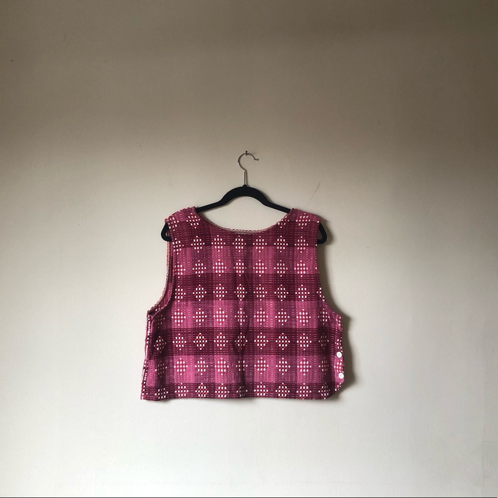 Ace & Jig Pink Checkered Crochet Tank Top